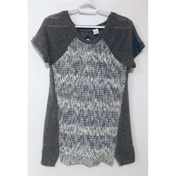 Anthropologie Yellow Bird Womens Medium Brown Short Sleeve Lightweight Sweater - Picture 1 of 6